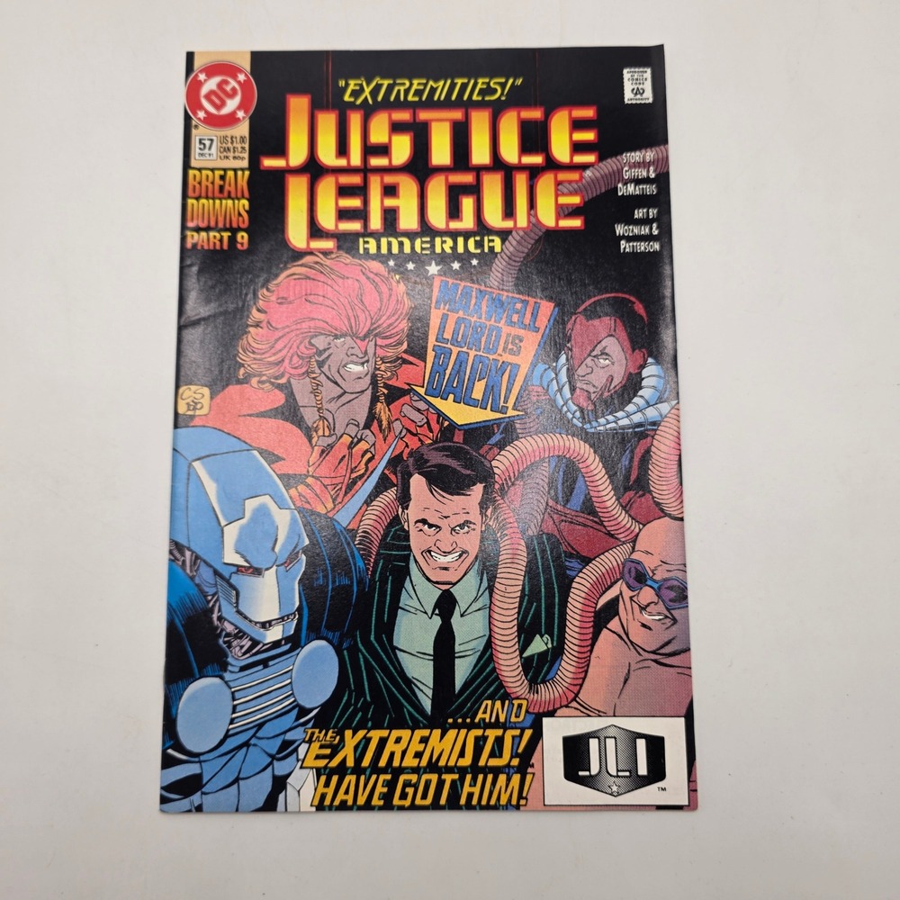 DC Comics Justice League America 57 Extremities Maxwell Lord JLI Breakdowns 1991